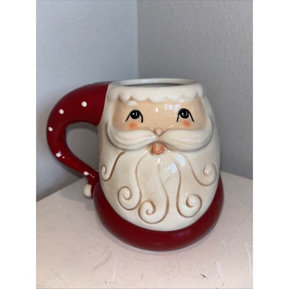 Johanna Parker Red Santa Claus Christmas Large Coffee Tea Cocoa Mug NEW - Picture 1 of 3